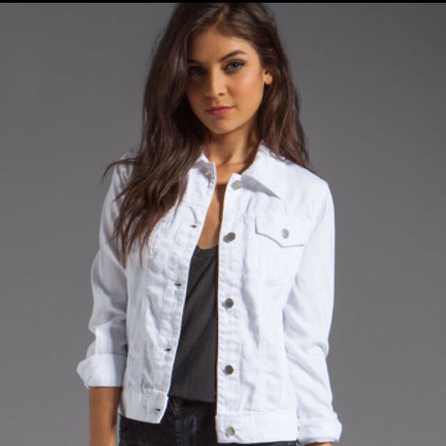 ladies white denim jacket