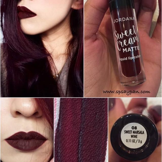 Jordana Sweet Cream Matte Liquid Lip Color Sweet Marsala Wine Kesehatan Kecantikan Rias Wajah Di Carousell
