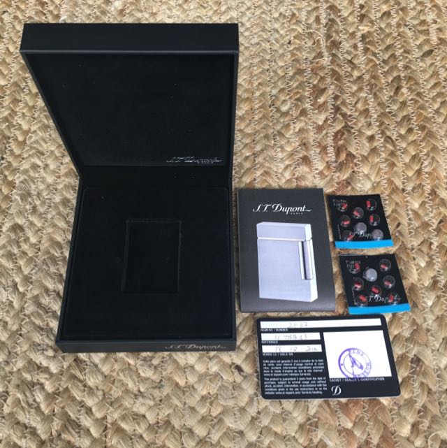 St DuPont Lighter Box, Flint, Dupongas Butane Refill, Card, User Manual