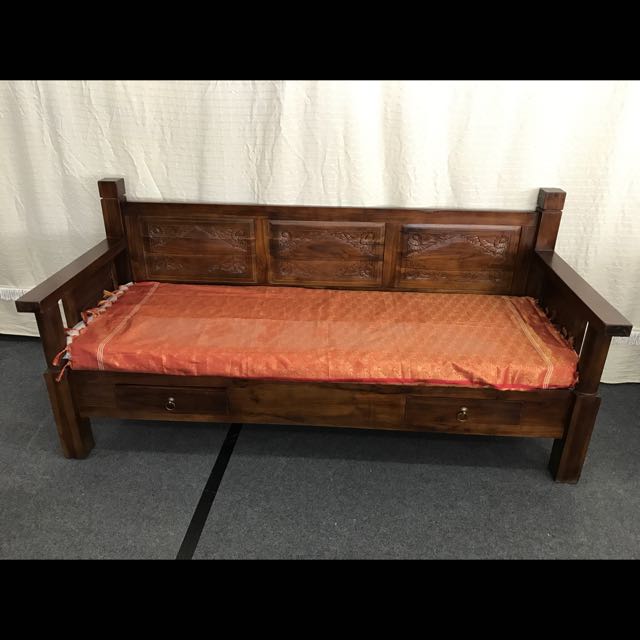 Teak Daybed Singapore Sofa Bed Chaise Lounge Low Price Warehouse Furniture On Carousell For $800, you'd be able to get a small sized daybed measuring 120cm x 60cm, weighing a hefty 50kg.