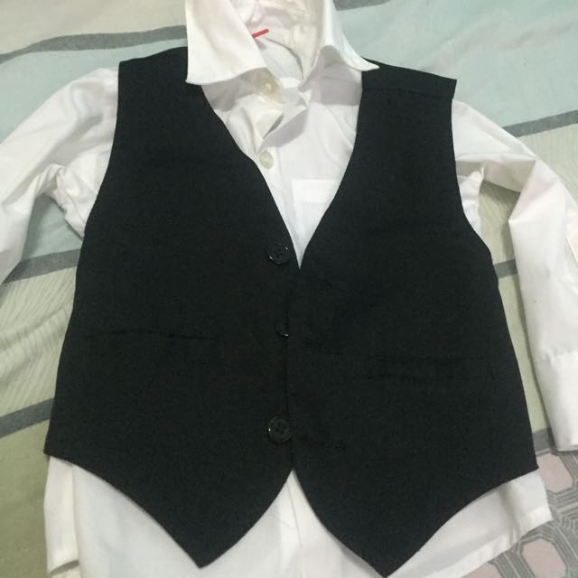white long sleeve with vest