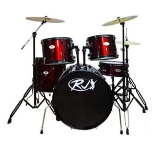 RJ Drum Set with Ride Cymbals (Red)