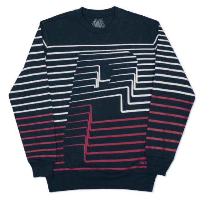 palace stripe crew neck