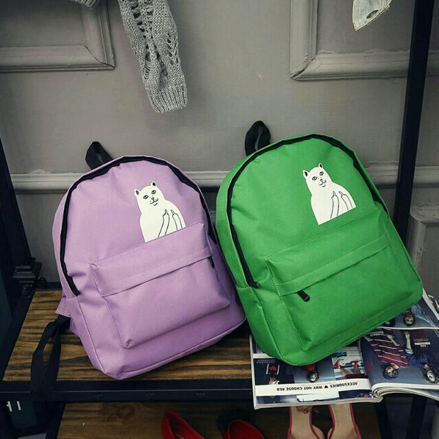 Middle finger sales cat backpack