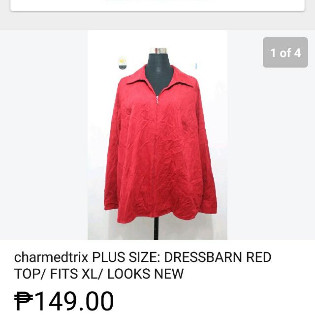 Plus Size Dressbarn Red Top Fits Xl On Carousell