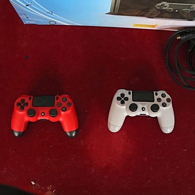 red and white ps4 controller