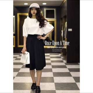 （保留中）[從前從前 Once Upon A Time 茂木太太]                 側百褶七分褲裙
