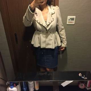 降價囉）韓國米白毛呢外套