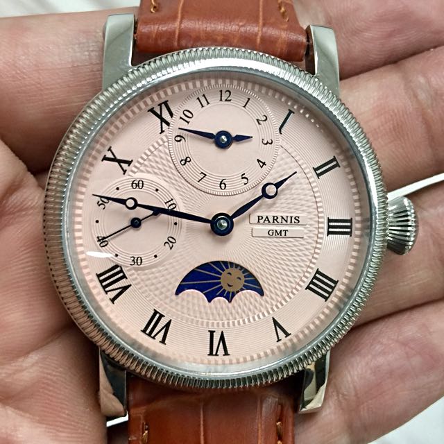 Parnis moon phase watch sales