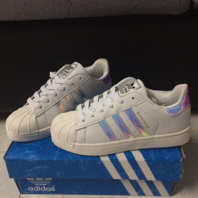 Adidas Holographic Superstar Women s Fashion Footwear Sneakers