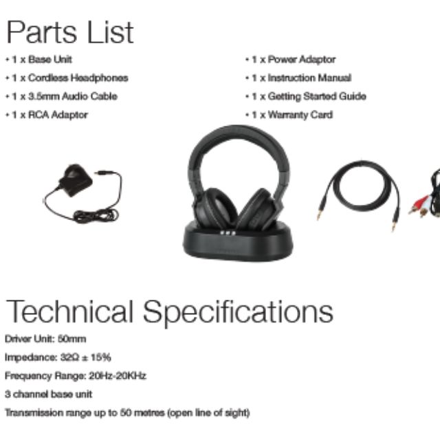 BAUHN AURICLE CORDLESS HEADPHONES HE215029