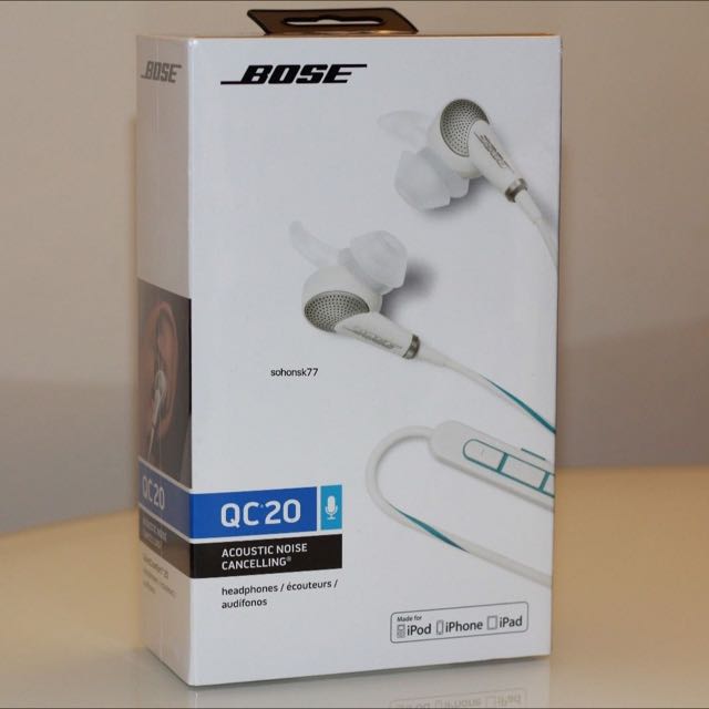 BOSE QuietComfort 20 (QC 20) White For Apple Noise Cancelling, Audio ...