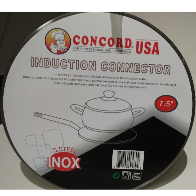 CONCORD Induction Cooktop Converter Disk Stainless Steel Plate 7.5", TV