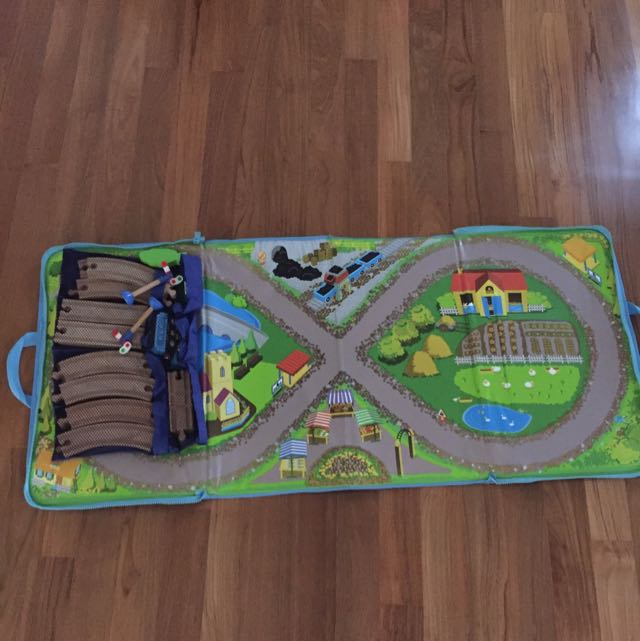 ELC Wooden World Portable Wooden Train Set