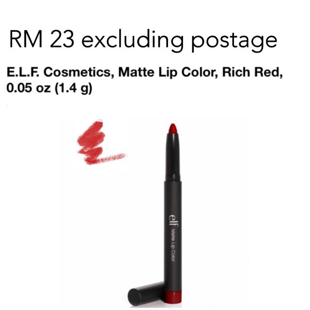 Elf Matte Lip Colour Rich Red, Beauty & Personal Care, Face, Makeup on Carousell