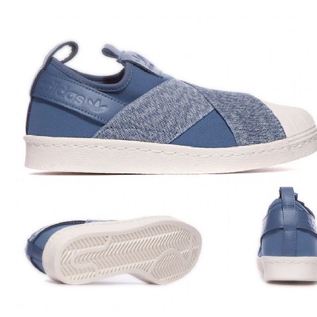 Brand New Adidas Superstar Slip On Blue Women s Fashion Footwear Sneakers on Carousell