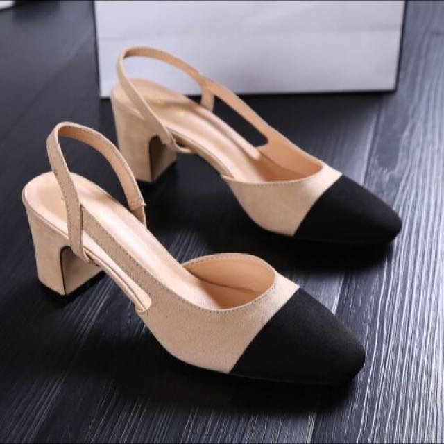 chanel color block heels