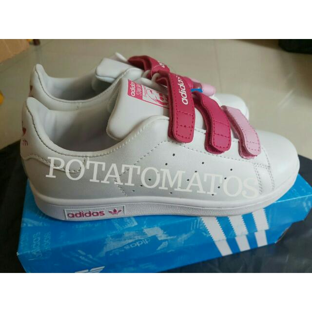 Instock Adidas Stan Smith Velcro Pink Size 38