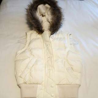 Bubble Vest With Fur Hood