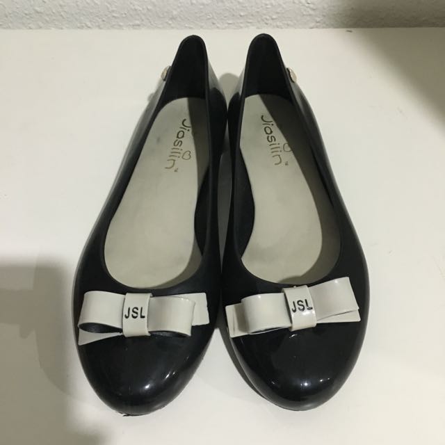 black jelly shoes womens
