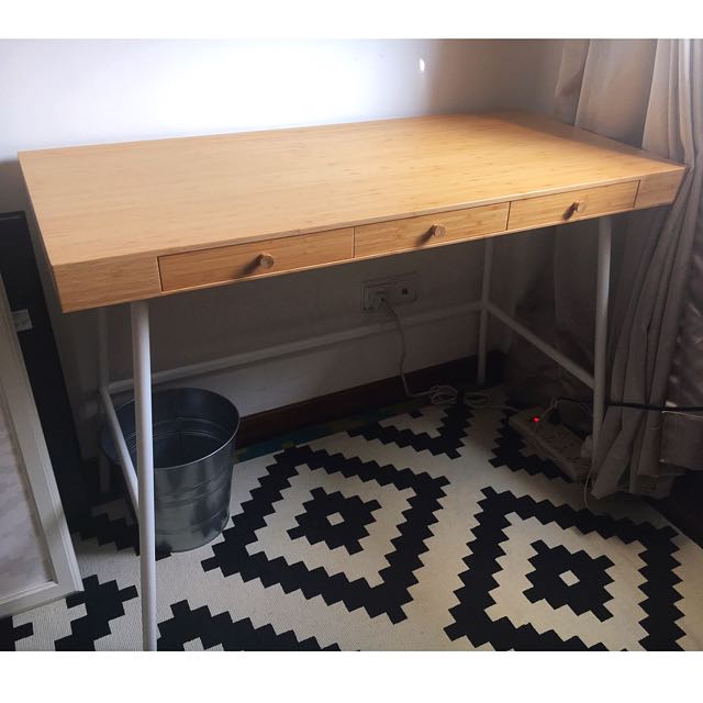 Ikea Lillasen Bamboo Desk Furniture On Carousell