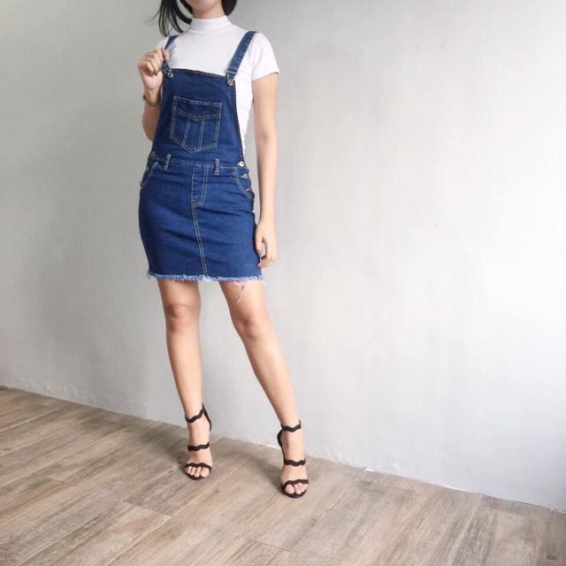 Pinafore denim sales skirt