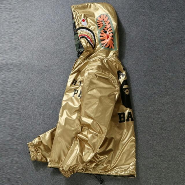 Reverse able Gold Bape Jacket Women s Fashion Clothes on Carousell