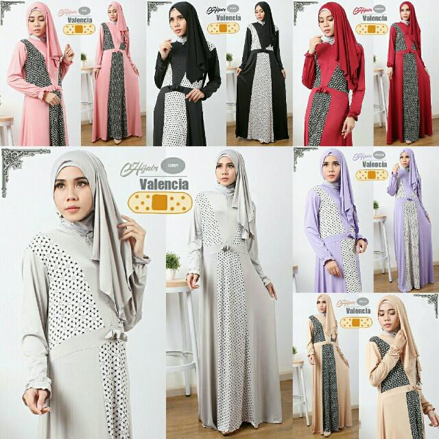 Abaya Gamis Valencia Syari Women S Fashion Muslim Fashion On Carousell