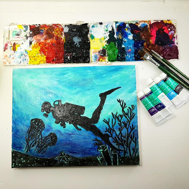 Glow In The Dark Acrylic Painting On Stretch Canvas Design