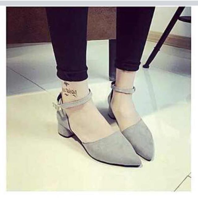 short grey heels