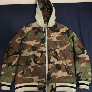 2014 AW SUPREME Champion Reversible Hooded Jacket Camo