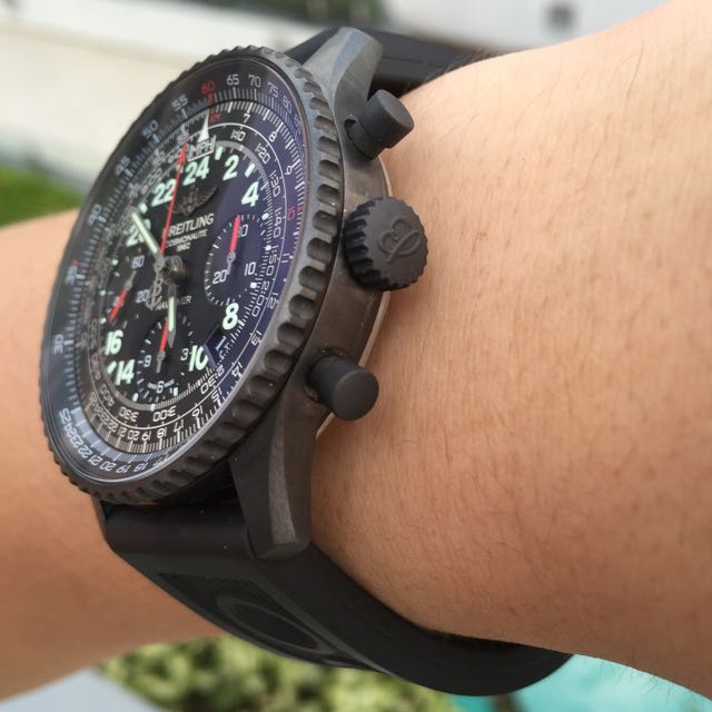 SOLD Breitling Navitimer Cosmonaute Black Steel LE