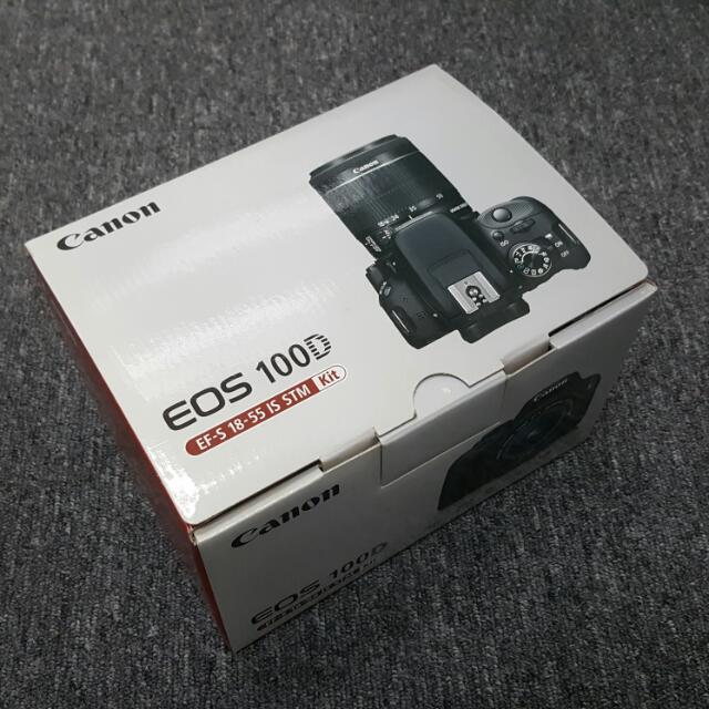 canon eos 100d packaging box with cds cam lens instruction manual only camera lens not included