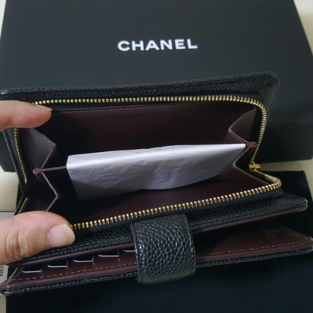 Chanel L-Zip CC Leather Pocket Wallet