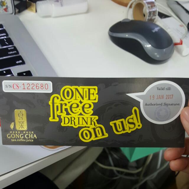 Gong Cha 4 Voucher Entertainment Gift Cards Vouchers On Carousell