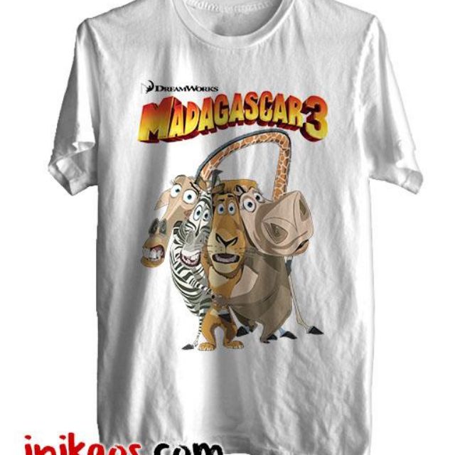 Kaos Madagascar 3 Marty Zebra Alex Singa Melman Jerapah Gloria