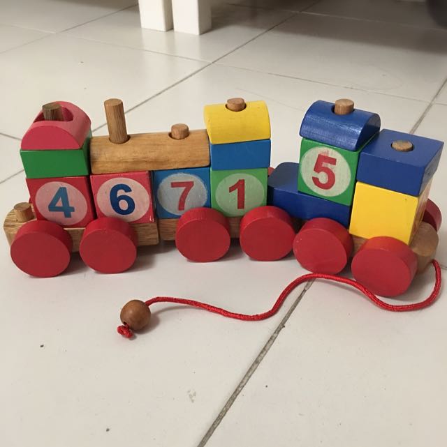 wooden block train set