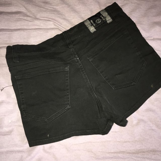 black jeans shorts