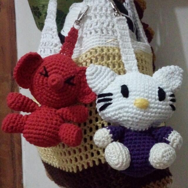 Boneka Rajut Amigurumi Gajah Dan Hello Kitty Sample