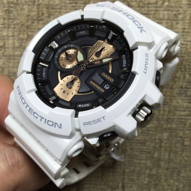 BRAND NEW 100 AUTHENTIC Casio G Shock Analog Matt White Rose Gold GAC 100RG 7A GAC 100