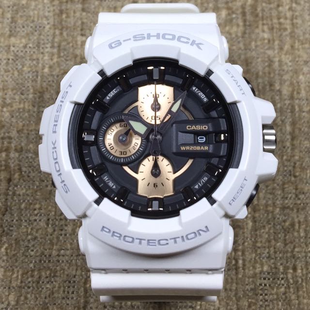 BRAND NEW 100 AUTHENTIC Casio G Shock Analog Matt White Rose Gold GAC 100RG 7A GAC 100