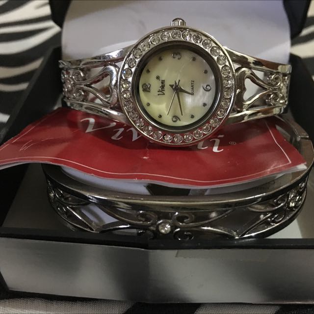 SOLD RUSH SELLING BRAND NEW AUTHENTIC VIVANI WATCH for WOMEN BANGLE IN MOTHER PEARL BRACELET retail Price 29.99