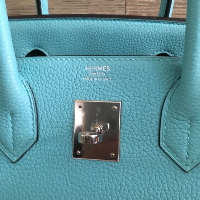 Hermes Birkin 30 Blue Atoll Tiffany Blue Epsom Leather Gold Hardware