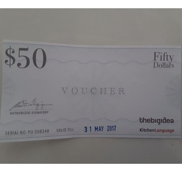 Kitchen Language Voucher At Much Reduced Price Entertainment Gift Cards Vouchers On Carousell
