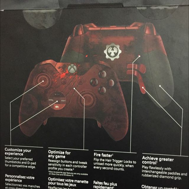 Limited edition xbox one Gears of war elite controller, Video Gaming
