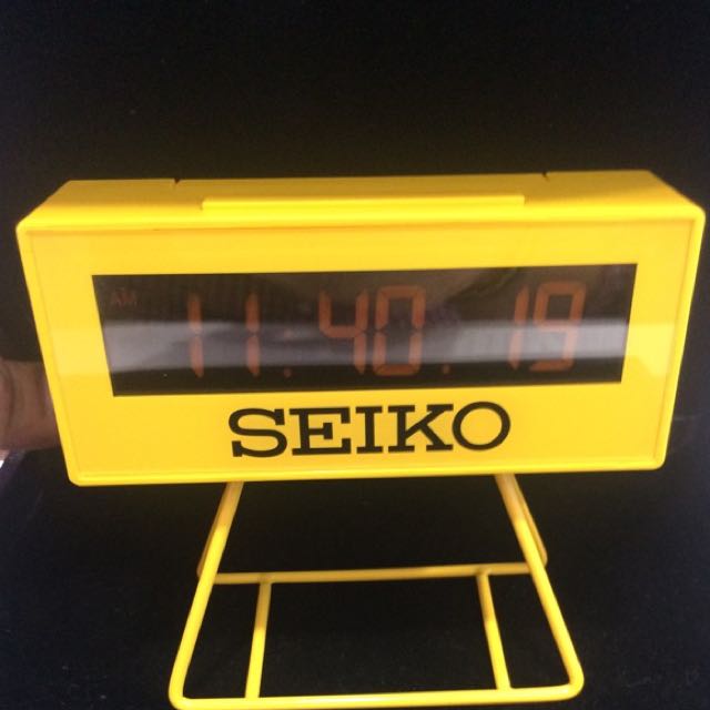 Seiko Clocks Desk Table Alarm Clock Mini Marathon Timer Replica with 1  Second Stopwatch, Beep Alarm with Snooze, Calendar, and Dial Light QHL062YLH