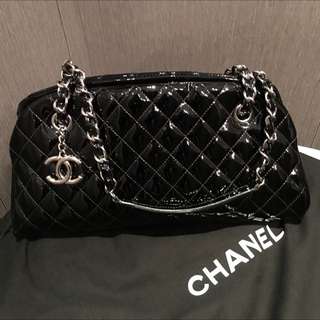Chanel Patent Black Bowler Mademoiselle Bag