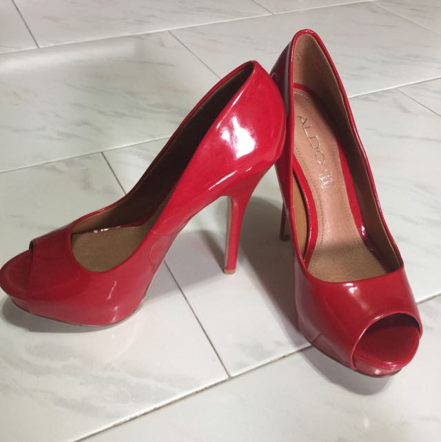 aldo red patent heels
