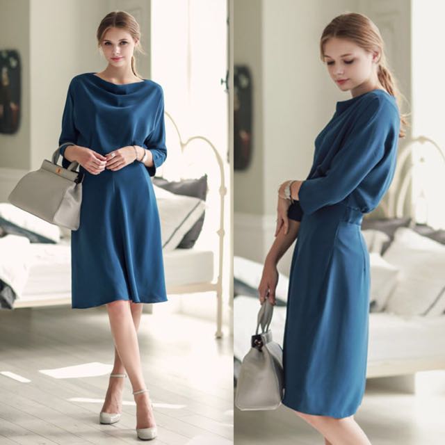 Blue Minimalist Casual Classy Dress Code G687 Women S Fashion