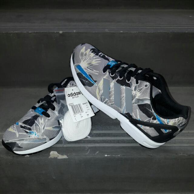 BNIB Adidas ZX FLUX Floral Grey Men s Fashion Activewear on